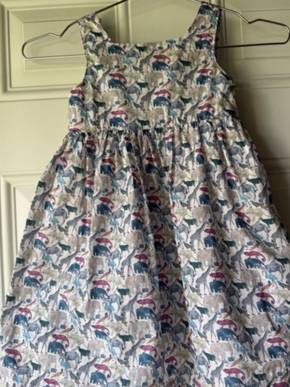 Patachou Girls Cotton Safari Animal Print Sun Dress